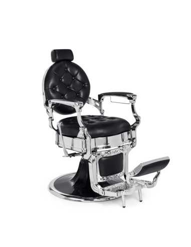 Fauteuil barbier noir & chrome – Medici Nero Cromo