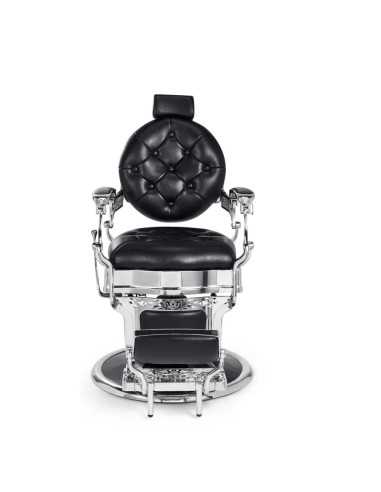 Cadeira de barbeiro preta e cromada – Medici Nero Cromo