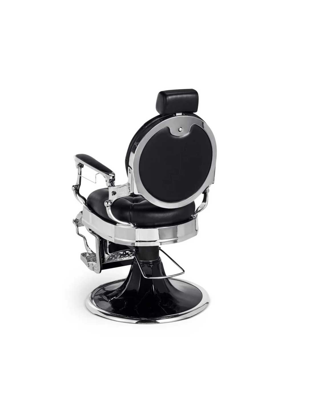 Friseurstuhl in Schwarz und Chrom – Medici Nero Cromo