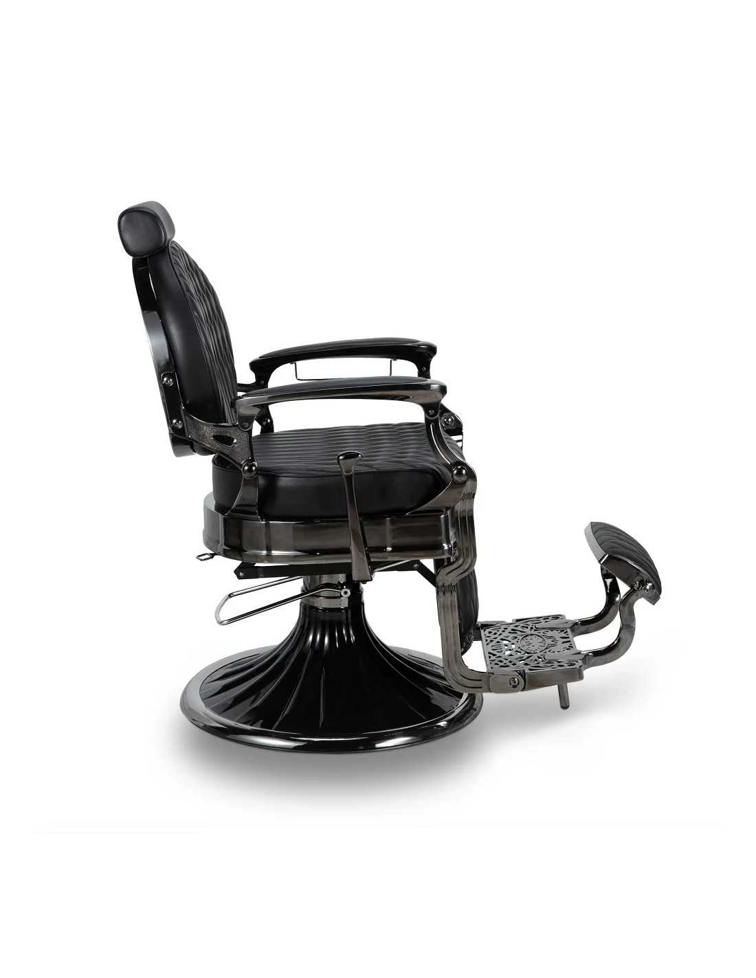 Cadeira de barbeiro Axis Black – Design de alta costura e conforto profissional