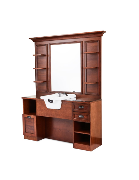 Cavalese Castello Barber Shop Post Walnut Wood | Retro Italian Design