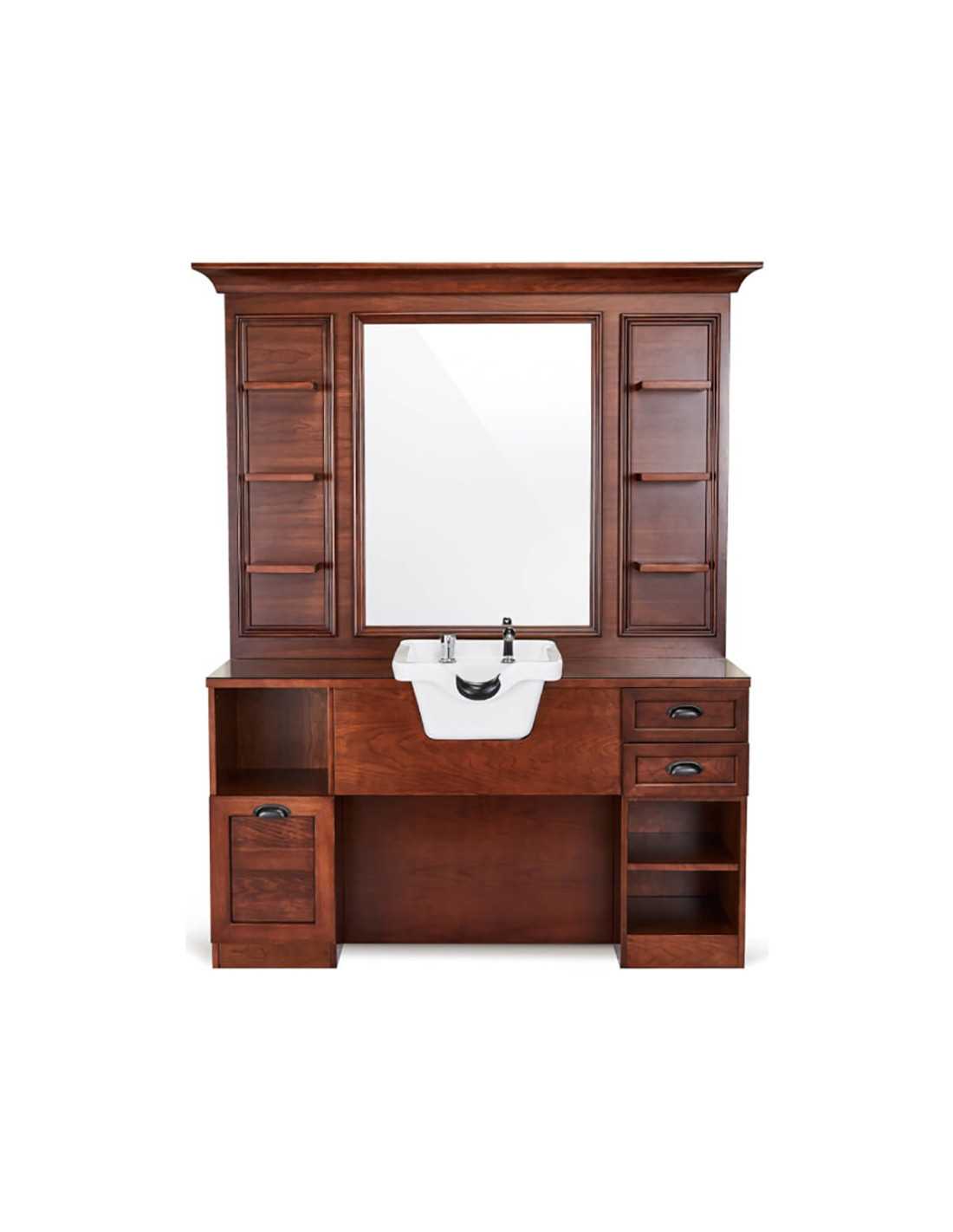 Cavalese Castello Barber Shop Post Walnut Wood | Retro Italian Design