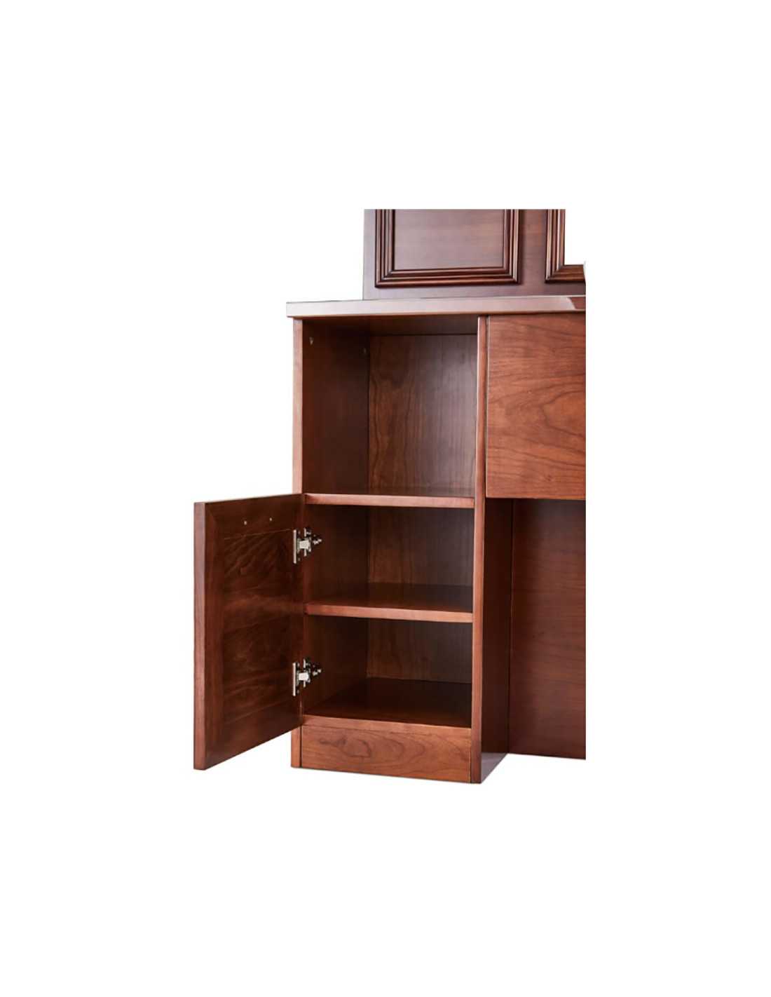Cavalese Castello Barber Shop Post Walnut Wood | Retro Italian Design