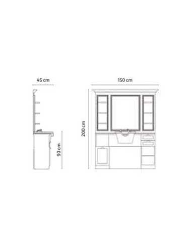 Cavalese Castello Barber Shop Post Walnut Wood | Retro Italian Design
