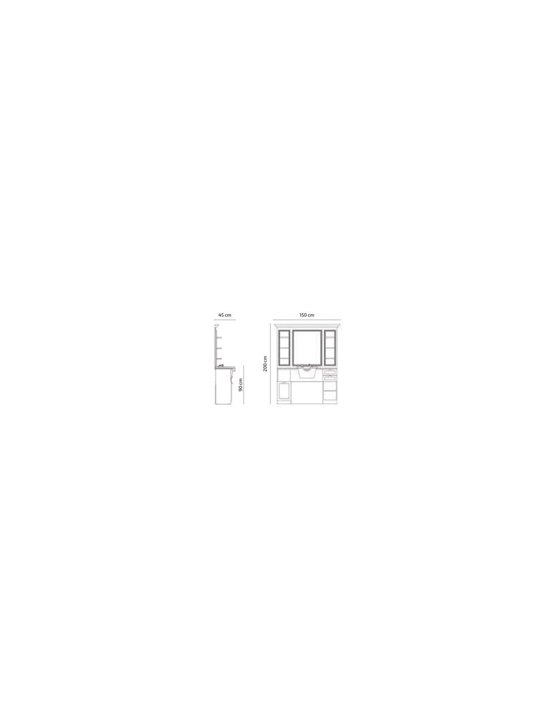 Cavalese Castello Barber Shop Post Walnut Wood | Retro Italian Design