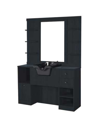 Matte black barber styling station – high-end barbershop station