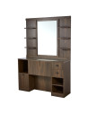 Postazione di styling da barbiere in noce scuro – Specchio XL | GoldBeaute