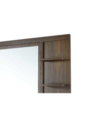 Postazione di styling da barbiere in noce scuro – Specchio XL | GoldBeaute