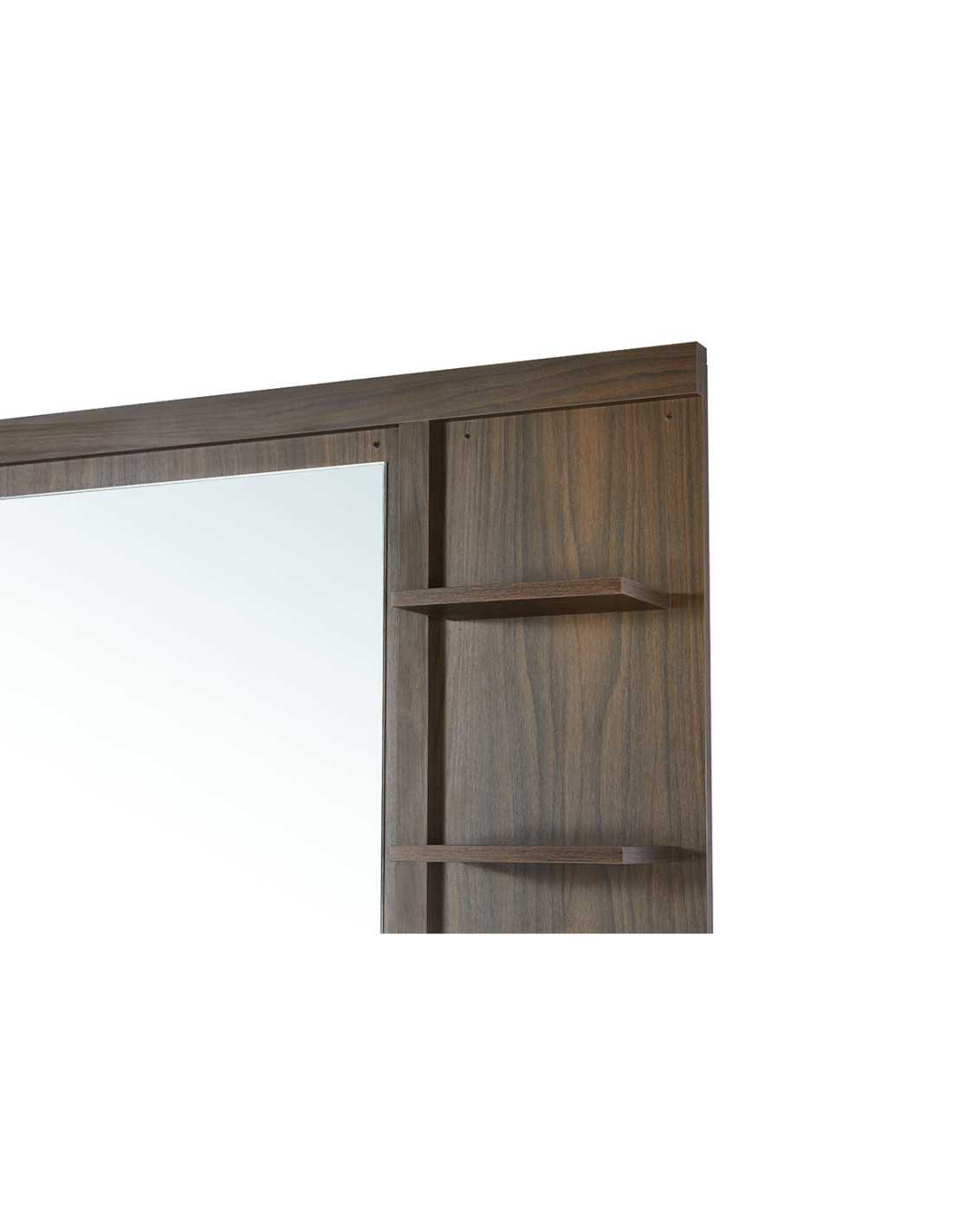 Poste coiffage barber Noyer foncé – Miroir XL | GoldBeaute