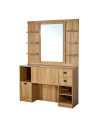 Postazione da barbiere in rovere chiaro – Specchio ed eleganza | GoldBeaute