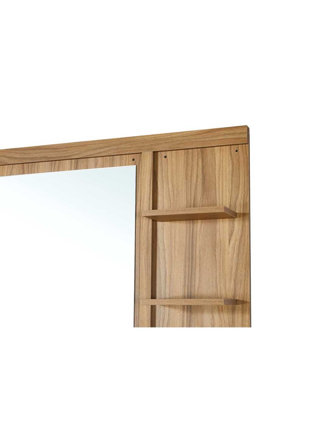 Light oak barber styling station – Mirror & elegance | GoldBeaute