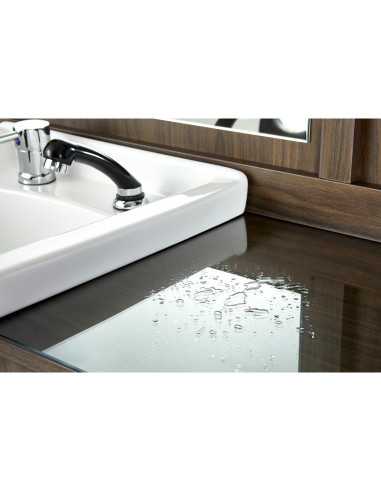 4B Friseurstation aus dunklem Holz mit Waschbecken | GoldBeaute
