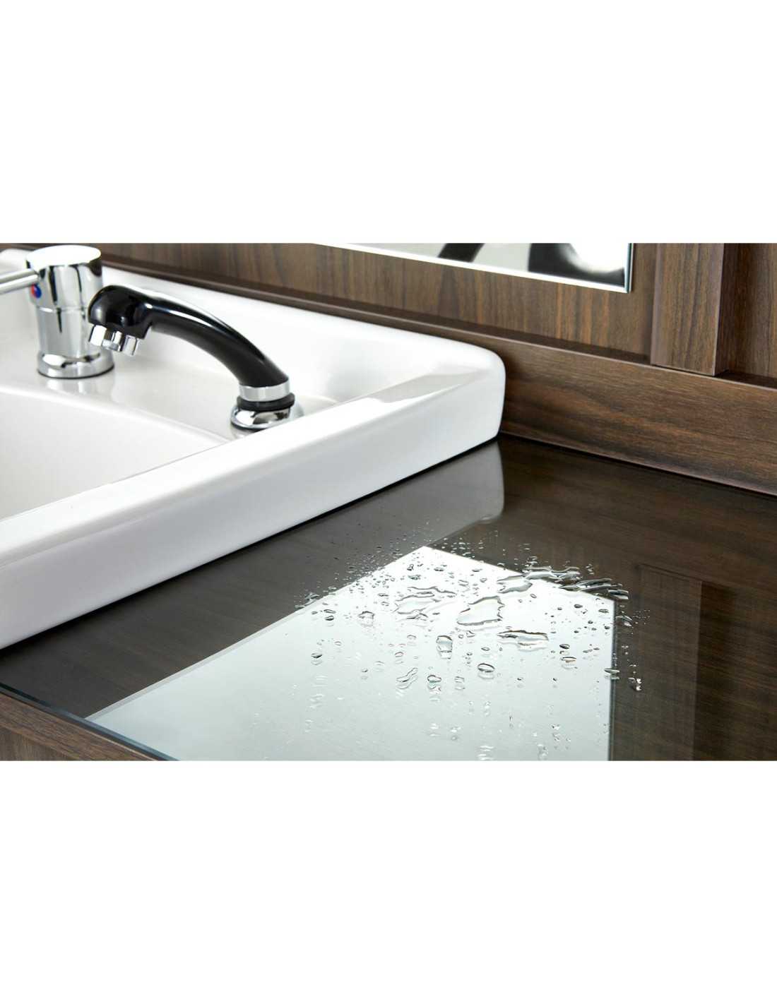 4B Friseurstation aus dunklem Holz mit Waschbecken | GoldBeaute