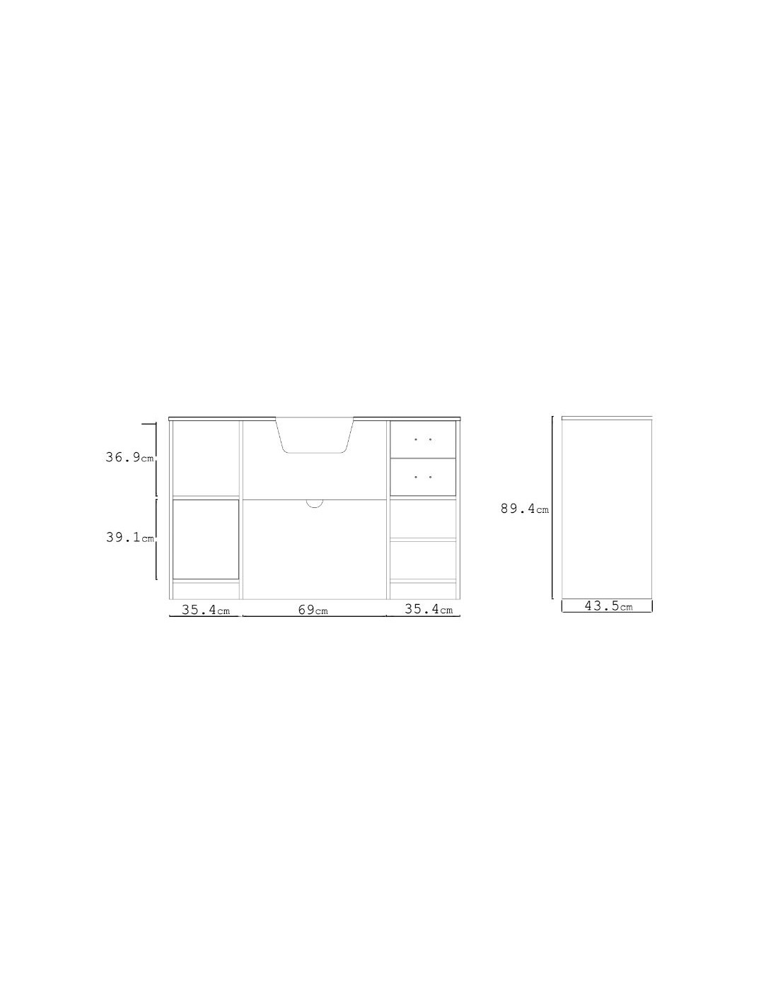 Station coiffage barbershop 8B LED Noir mat – miroir & rangements pro