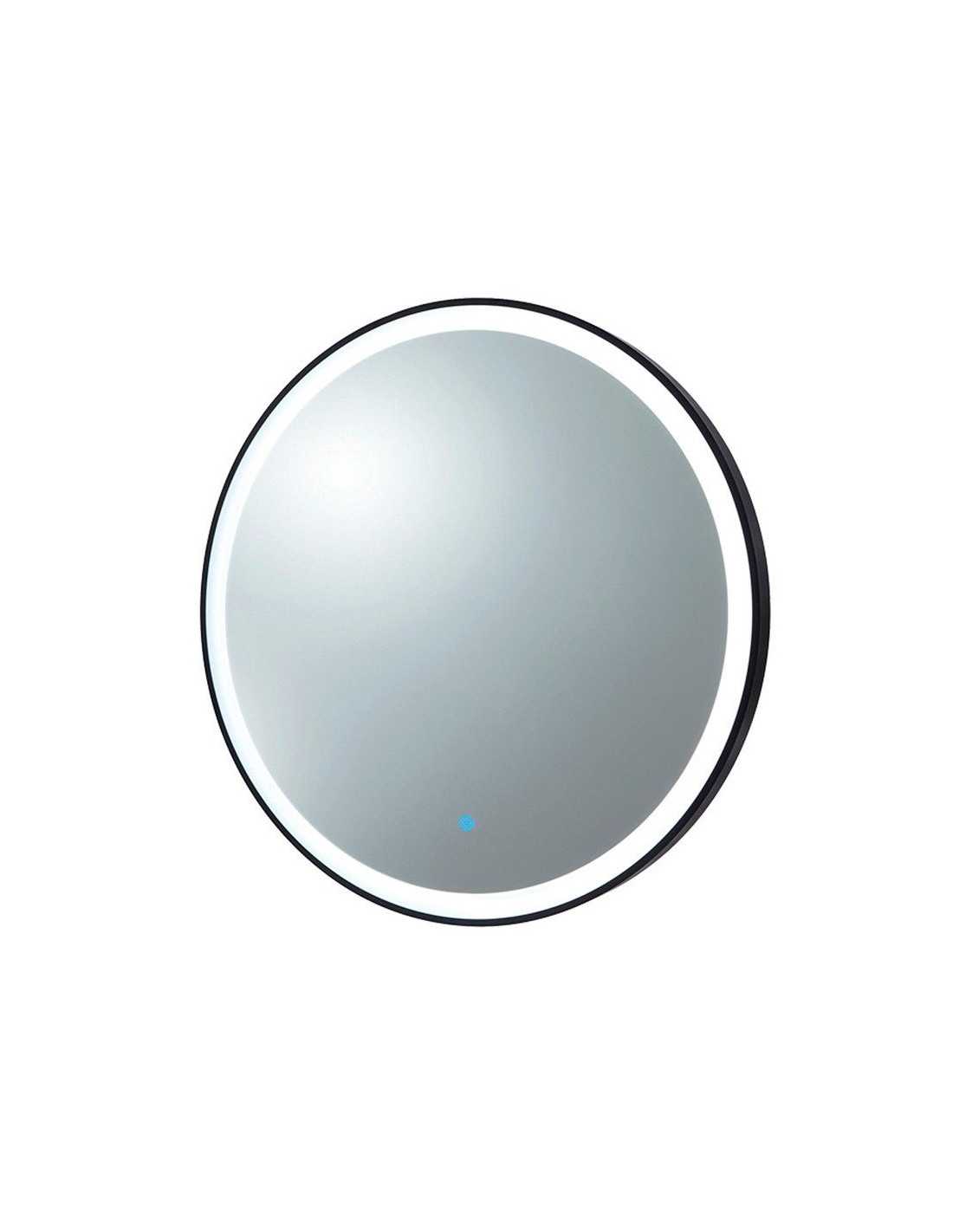 8B LED Mattschwarze Styling-Station – Runder Spiegel & Aufbewahrung