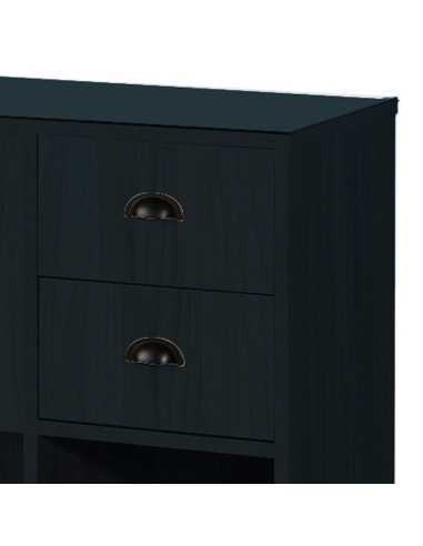 Barbershop 8B LED Mattschwarze Styling-Station – Runder Spiegel & Aufbewahrung