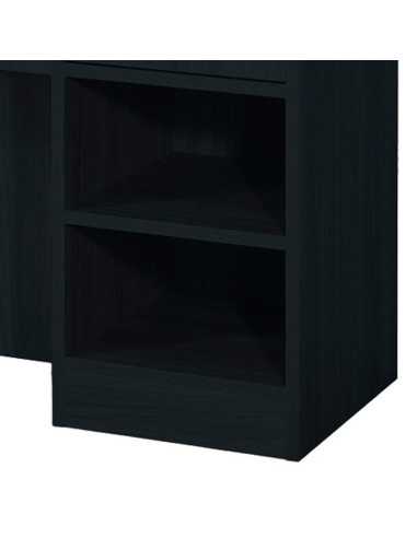 Barbershop 8B LED Mattschwarze Styling-Station – Runder Spiegel & Aufbewahrung