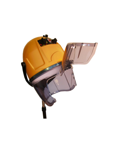 Casque sèche-cheveux jaune 1100W pour coiffeurs - Technologie moderne et confort optimal