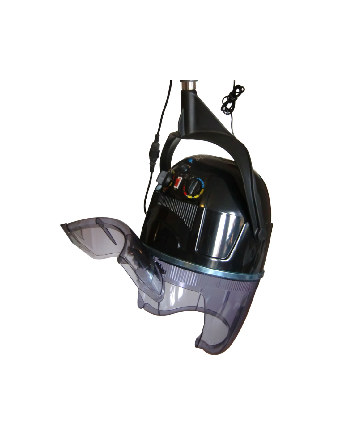 Casque sèche-cheveux mural : technologie avancée pour coiffeurs professionnels, confort et design moderne