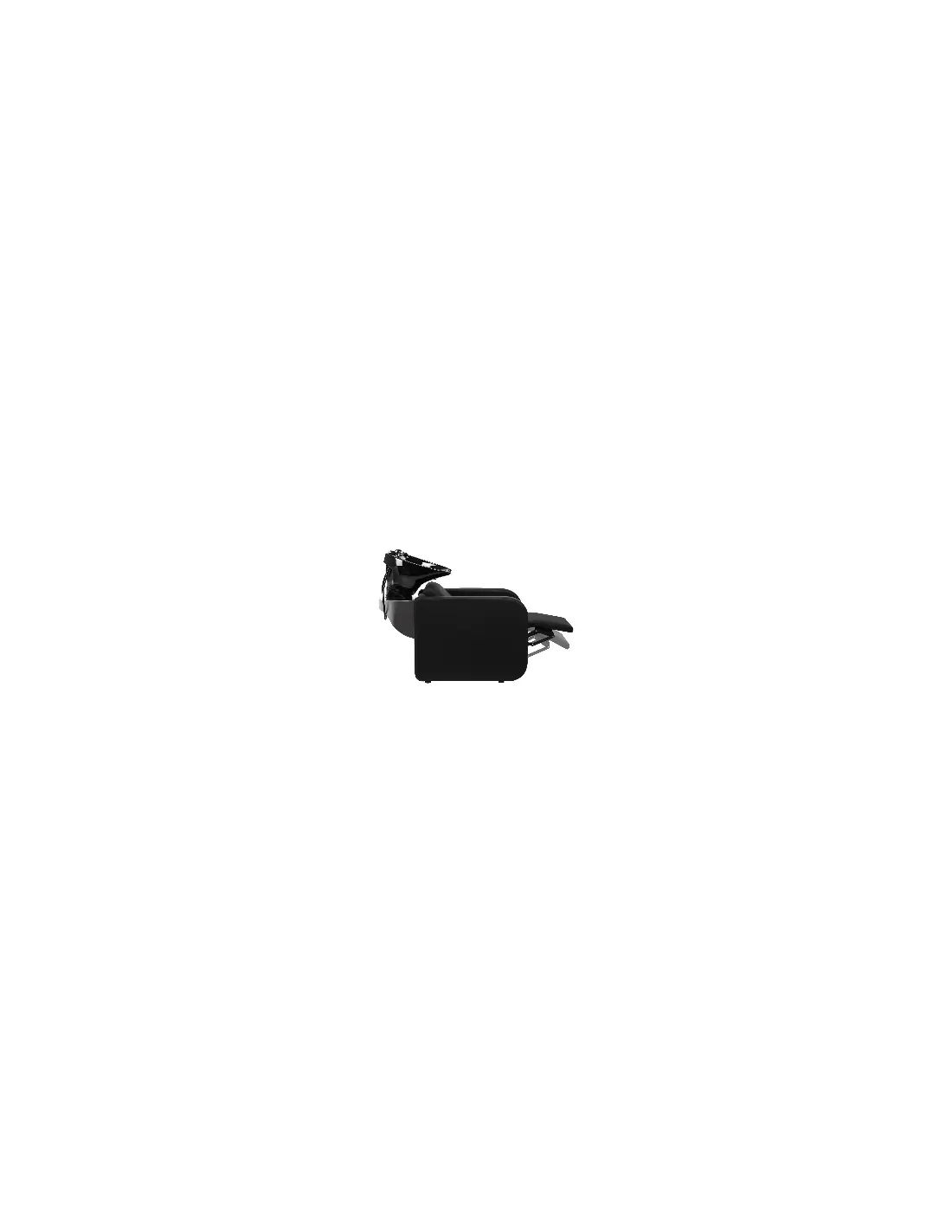 Lavabo de pelo negro completo – Bellagio Relax con reposapiés eléctrico y lavabo de cerámica negra