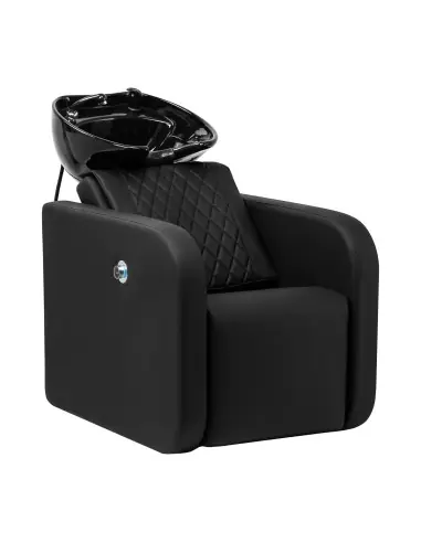 Bac de Lavage Coiffure Massant + Repose-jambes Professionnel Bellagio Noir