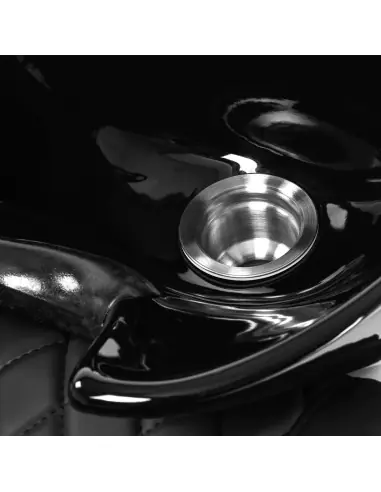 Lavabo de peluquería con masaje Bellagio Black – Reposapiernas eléctrico profesional