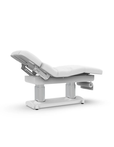 Mesa de massagem elétrica branca com 4 motores aquecidos – modelo profissional Phenora Eleganza para institutos e spas