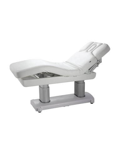 Camilla de masaje eléctrica blanca con respaldo reclinable – Modelo Phenora Eleganza para tratamientos de belleza