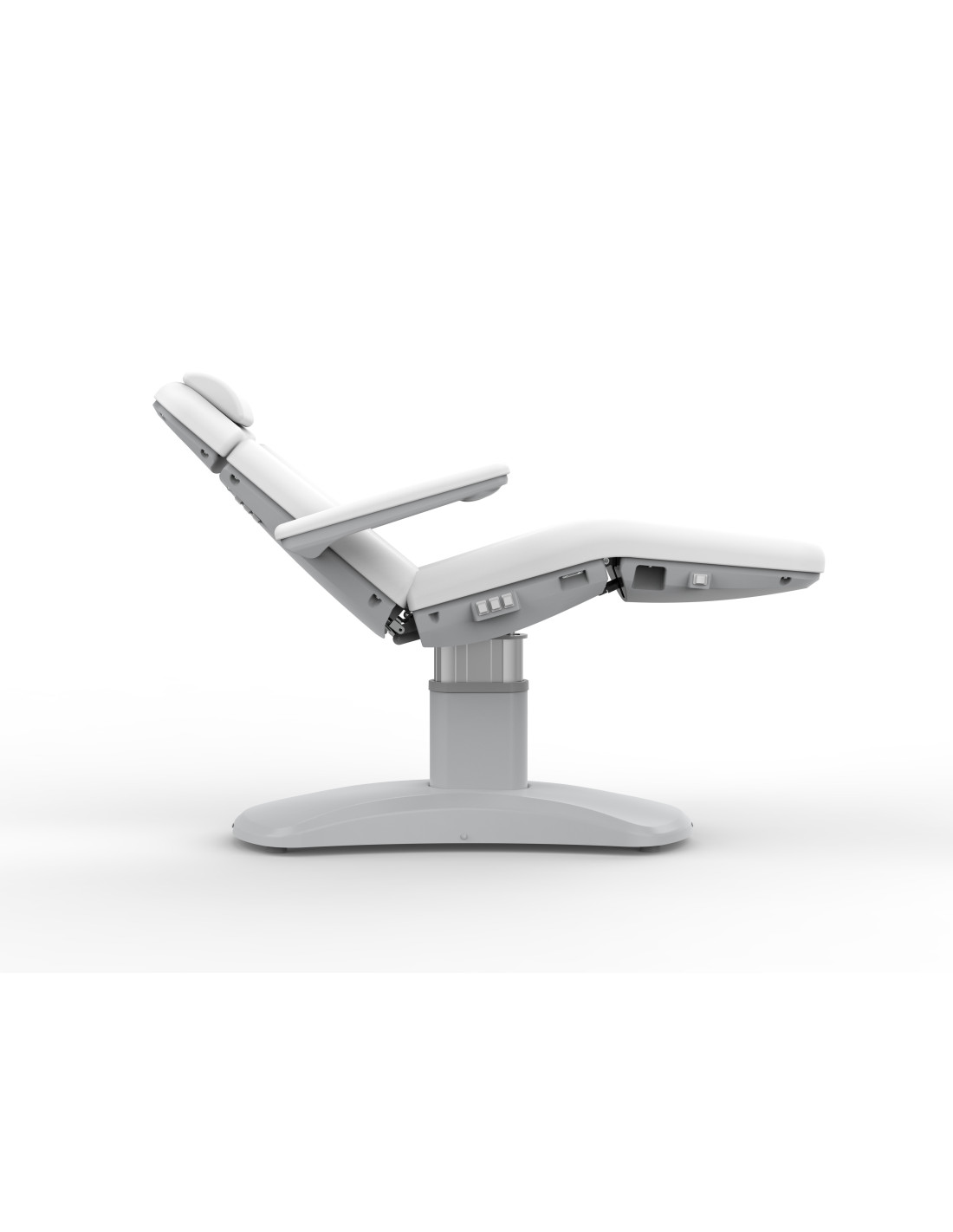 Cadeira de estética elétrica branca LUMINA AZZURRA com 4 motores, vista lateral