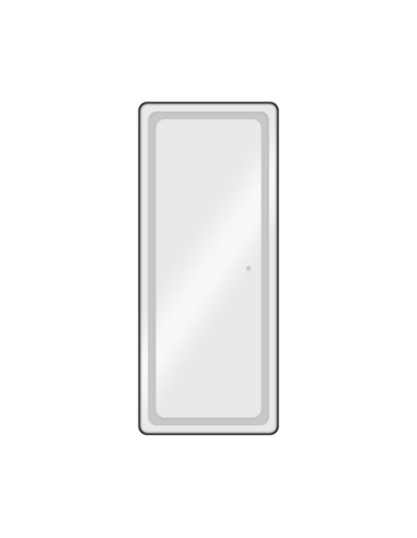 Coiffeuse miroir coiffeur mural LED LUMINA Silver Sobriété Chic pour Salon de Coiffure 