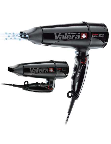Secador de cabelo Valera Swiss preto light 5400 dobrável iônico