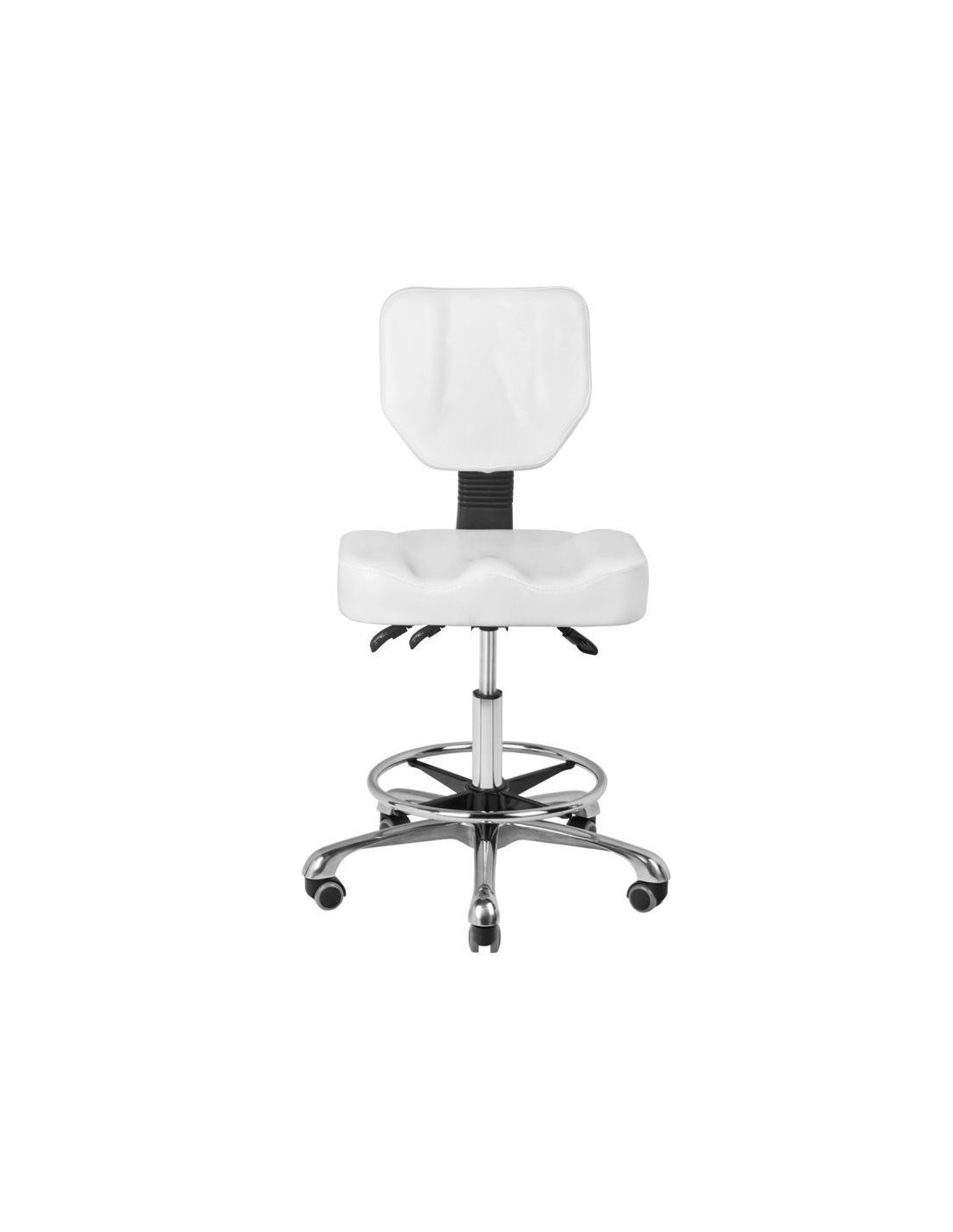 Tabouret à roulettes COSMETIQUE A-4299 BLANC