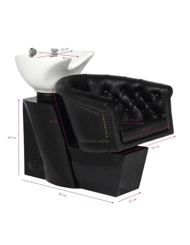 Lavandino per shampoo nero London 