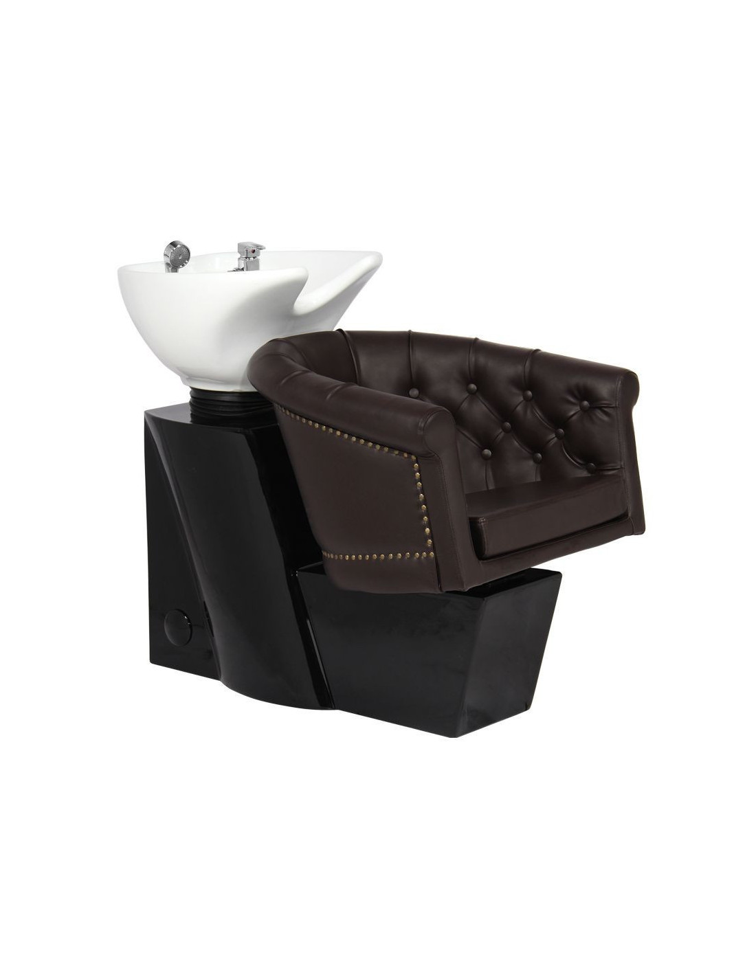 Vaschetta per shampoo imbottita marrone london 