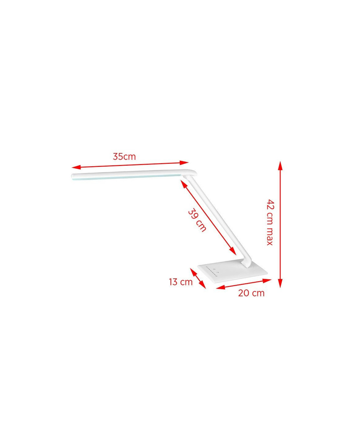 Lámpara de escritorio LED blanca elegante de 7 W con anillo de luz profesional 114702