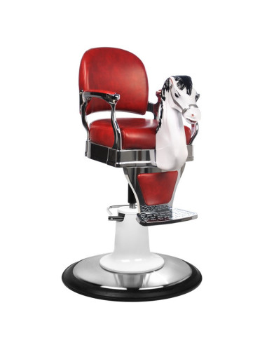 Sillón de peluquería infantil caballo rojo 