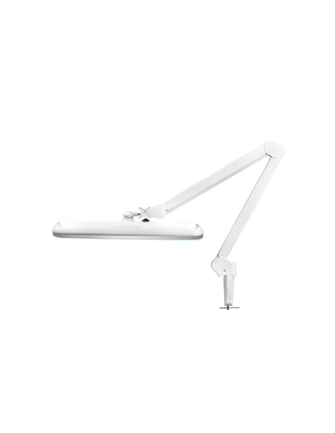 Lâmpada de oficina LED elegante 801-TL com morsa, intensidade e cor da luz branca ajustáveis