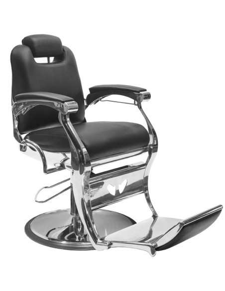  Angelo Barber chair – Black Upholstered & Retro-Chic Chrome
 
