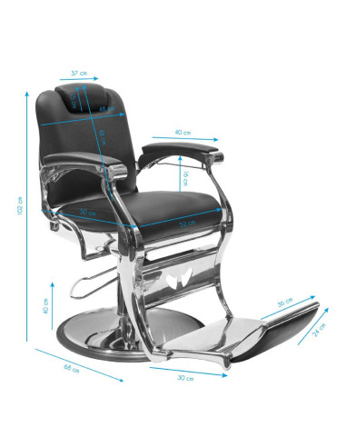  Angelo Barber chair – Black Upholstered & Retro-Chic Chrome
 