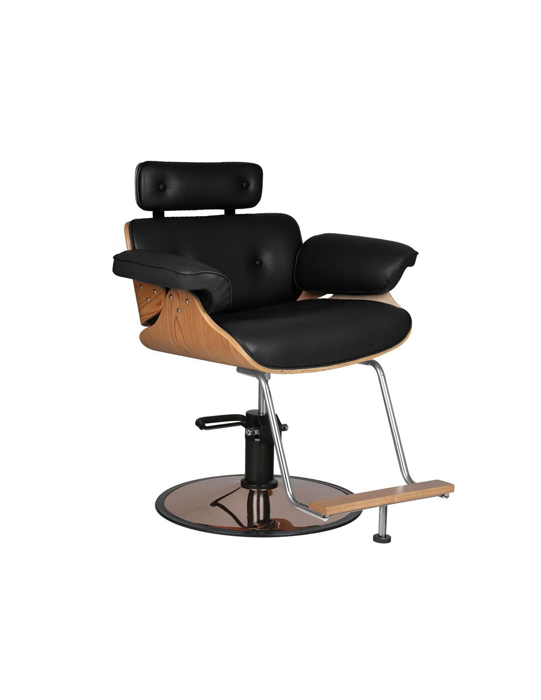 Florence schwarzer Friseurstuhl mit Kopfstütze {attributes}