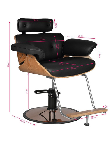  Fauteuil de coiffure florence noir repose tête 