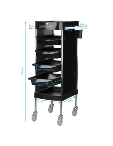 Hairdressing, coloring and storage trolley 31