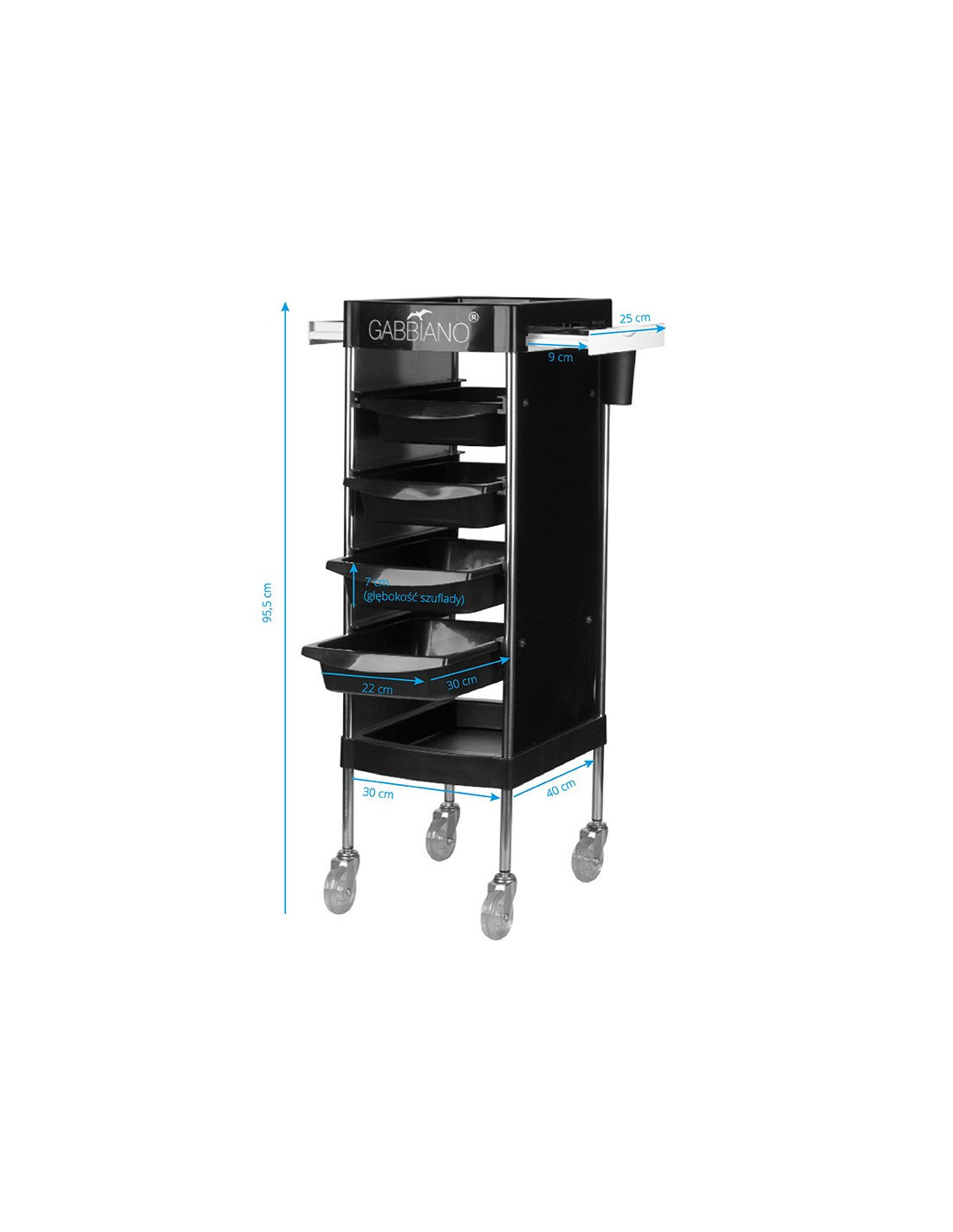 Hairdressing, coloring and storage trolley 31