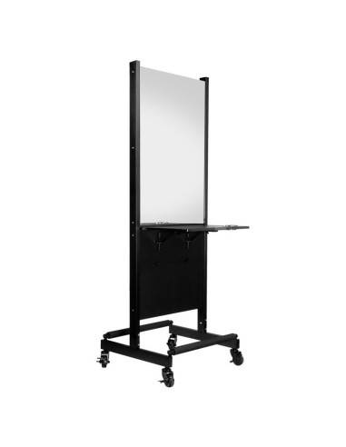 Black double-sided mobile hairdressing console Styling station 