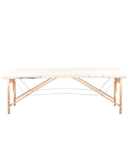 Massage Table 126964 COMFORT WOODEN FOLDING MASSAGE TABLE 2 SECTIONS CREAM