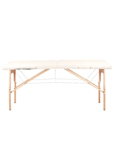 Massage Table 126964 COMFORT WOODEN FOLDING MASSAGE TABLE 2 SECTIONS CREAM