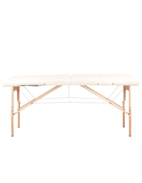 Massage Table 126964 COMFORT WOODEN FOLDING MASSAGE TABLE 2 SECTIONS CREAM