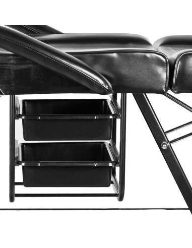 FOTEL KOSMETYCZNY A 202 Z KUWETAMI CZARNY