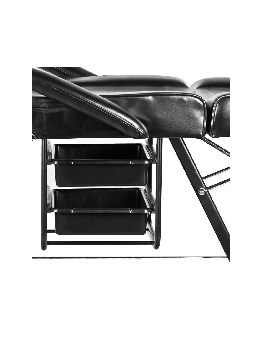 FOTEL KOSMETYCZNY A 202 Z KUWETAMI CZARNY