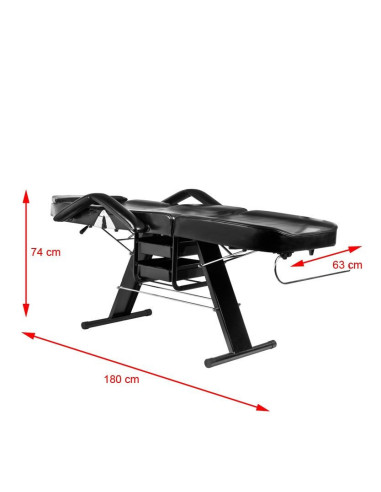 FOTEL KOSMETYCZNY A 202 Z KUWETAMI CZARNY